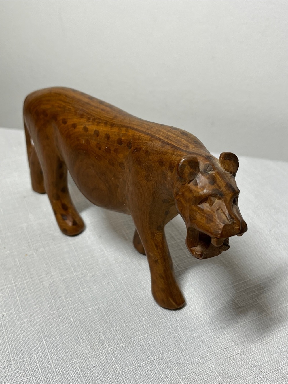 Hand-Carved Wooden Tiger Sculpture -
Wood. Rustic. Great gift.
MCM
